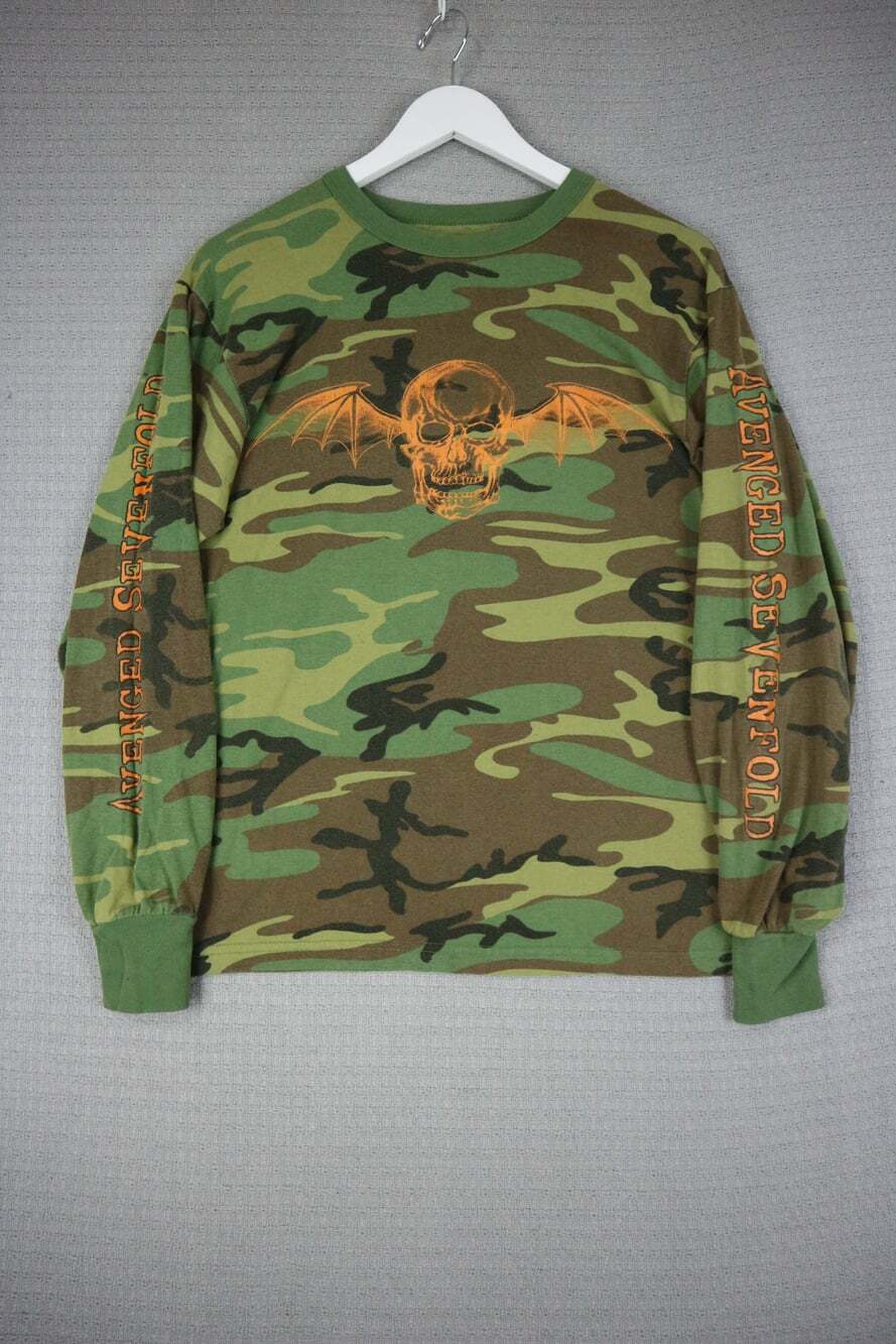 Rothco Avenged Sevenfold Camo Long Sleeve Graphic T-Shirt Medium Y2K RARE Vintag